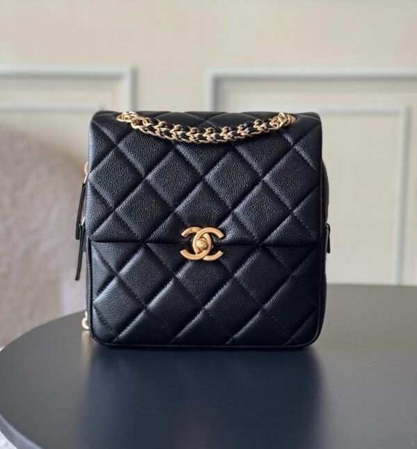 Backpack Grained Calfskin Black