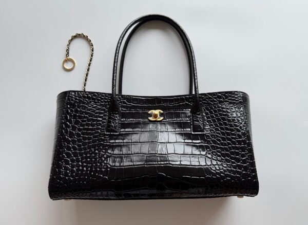 Small Tote in Crocodile Embossed Calfskin